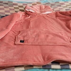 Warm+Cozy Electric Pink Blanket Hoodie-Power Bank Included O/S  NWOT